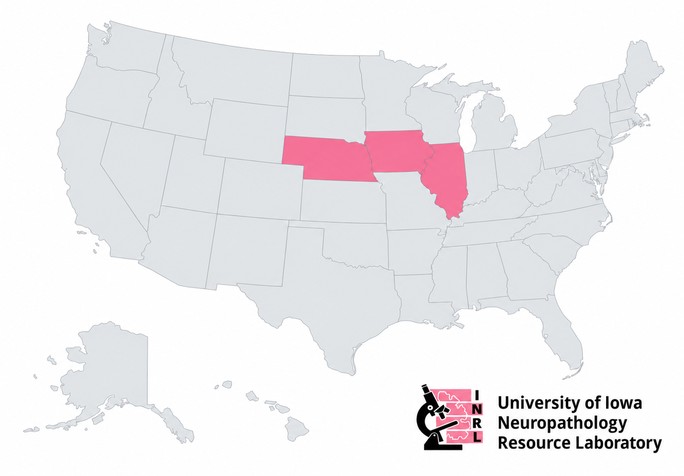 University of Iowa Neuropathology Resource Laboratory coverage map